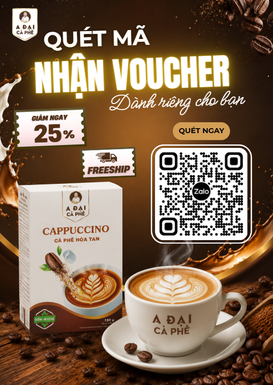 QR nhận voucher giảm 25 phần trăm của A ĐẠI Cà Phê