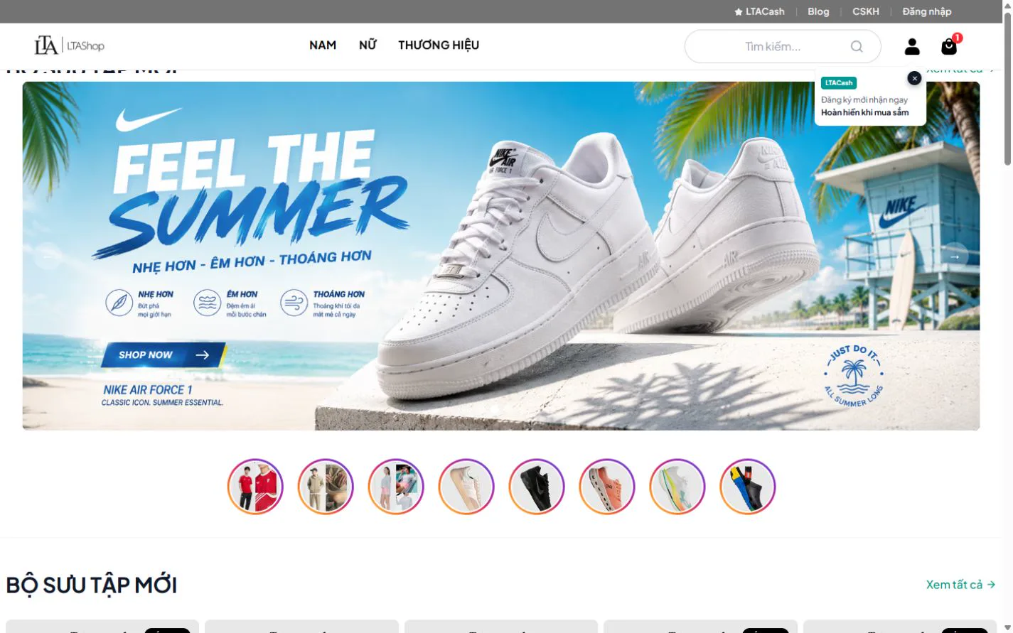 Giao diện LTASHOP